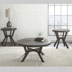 Alamo Round End Table Gray - Steve Silver