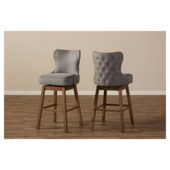 Gradisca Modern And Contemporary Wood Finishing Upholstered Barstools Set Of 2 - Baxton Studio -Baxton Studio Sale Shop GUEST c904986e 732e 45c5 9910 7bdd2dc82977