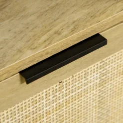 HOMCOM Bookshelf, Storage Cabinet With 3 Open Shelves And Natural Rattan Decor, Bookcase For Living Room, Study, Bedroom -Baxton Studio Sale Shop GUEST c9765dcd c56d 4606 9ab7 459e04607e60