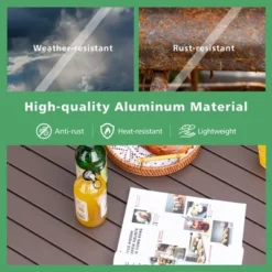 Costway 4-6 Person Portable Aluminum Camping Table Lightweight Roll Up Table Grey/Brown -Baxton Studio Sale Shop GUEST c9af8a54 5ef7 484e 9cf0 05ad49789d00