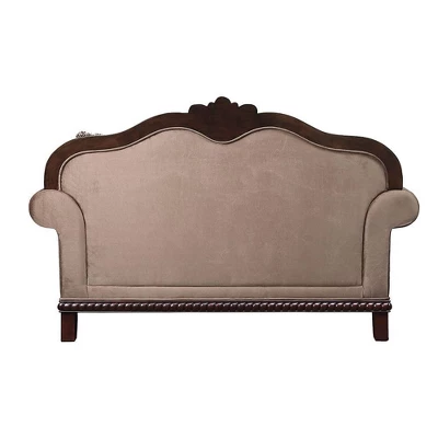 69" Chateau De Ville Fabric Sofa Espresso Finish - Acme Furniture 5 69" Chateau De Ville Fabric Sofa Espresso Finish - Acme Furniture - Image 5