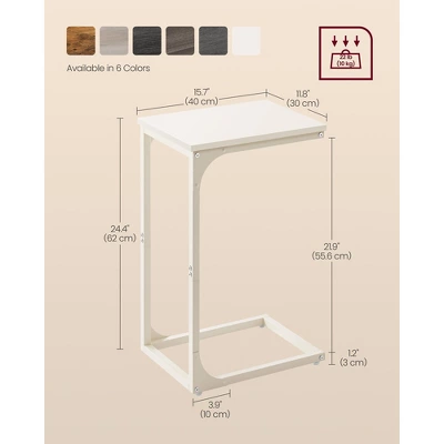 VASAGLE C-Shaped End Table, Small Side Table For Couch, Sofa Table With Metal Frame 4 VASAGLE C-Shaped End Table, Small Side Table For Couch, Sofa Table With Metal Frame - Image 4