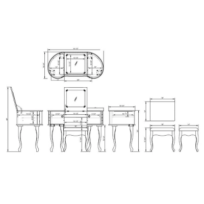 Paloma Vanity Set Silver - Linon 17 Paloma Vanity Set Silver - Linon - Image 17