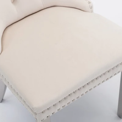 Modern Upholstered Dining Chairs Set Of 2, Dining Chairs With High Back,Velvet Cushion Dining Chairs For Kitchen Or Dining Room-Maison Boucle 6 Modern Upholstered Dining Chairs Set Of 2, Dining Chairs With High Back,Velvet Cushion Dining Chairs For Kitchen Or Dining Room-Maison Boucle - Image 6