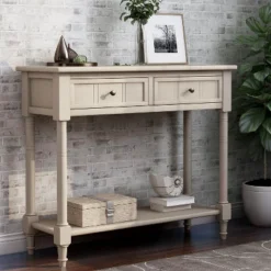 Console Table With Storage Drawers And Bottom Shelf-ModernLuxe -Baxton Studio Sale Shop GUEST cb030a83 4639 4b7f 9e72 6b04f7e594a3