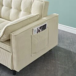 Sapphtopaz Pull Out Sofa Bed Velvet 3-in-1 Convertible Sleeper Sofa With Pillows And Pocket Small Loveseat Couches For Living Room,Bedroom -Baxton Studio Sale Shop GUEST cb049d3d 95cb 4052 9edc 1192c51e95eb 1