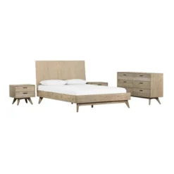 King 4pc Baly Bedroom Set Sandblast Gray - Armen Living