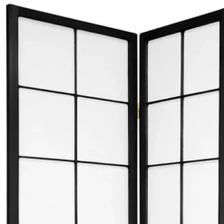 6 Ft. Tall Zen Shoji Screen - Black (3 Panels)
