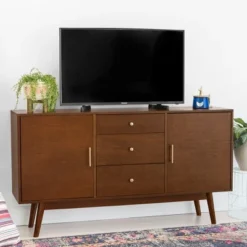 Mid-Century Modern Wood Console TV Stand For TVs Up To 65" - Saracina Home -Baxton Studio Sale Shop GUEST cb85f3af 3c20 42f9 8a52 5c742cd3a8be