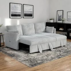 CLIHOME 58" Chenille Plush Sleeper Sofa Bed For 3-seat Sofa Pullout Sleeper Sofa Couches With 2 Pillows For Living Room, Corduroy 17 CLIHOME 58" Chenille Plush Sleeper Sofa Bed For 3-seat Sofa Pullout Sleeper Sofa Couches With 2 Pillows For Living Room, Corduroy -Baxton Studio Sale Shop GUEST cb912c33 c34b 493a b980 c57ca46b3680