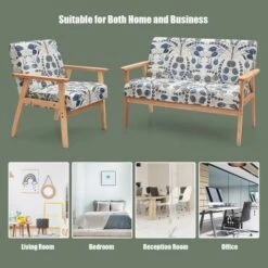 Costway Modern Living Room Sofa Set W/ Loveseat Sofa Couch & Accent Armchair -Baxton Studio Sale Shop GUEST cbb77fd0 9e04 45c2 a33f 97372607288b