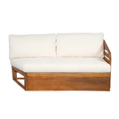 Christopher Knight Home Rugar 4-Seater Patio Mid-Century Modern Acacia Wood V-Shaped Sectional Sofa With Thick Cushions, Teak/Beige -Baxton Studio Sale Shop GUEST cc2baa9c 112f 47f6 95a4 09793a36c0fe