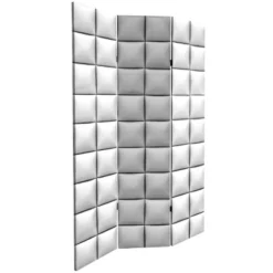 6" Double Sided Glam Leather Print Canvas Room Divider Black - Oriental Furniture -Baxton Studio Sale Shop GUEST cc3f8822 28e8 4aea 8328 cb100a1b4be4