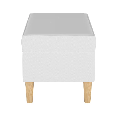 Storage Bench Twill White - Skyline Furniture 2 Storage Bench Twill White - Skyline Furniture - Image 2