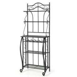 Costway 5-Tier Metal Kitchen Bakers Rack Microwave Storage Rack Oven Stand With Wine Organizer 17 Costway 5-Tier Metal Kitchen Bakers Rack Microwave Storage Rack Oven Stand With Wine Organizer -Baxton Studio Sale Shop GUEST cc8f5985 9214 4d28 9d70 3ed83bad7fb7