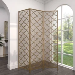 Modern Metal Filigree Room Divider Screen Gold - Olivia & May -Baxton Studio Sale Shop GUEST cce9feee 34ed 4e9e ba3c 0da1769ee4ce