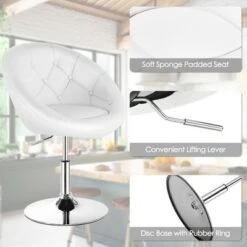 Costway 1PC Adjustable Modern Swivel Round Tufted Back Accent Chair PU Leather 18 Costway 1PC Adjustable Modern Swivel Round Tufted Back Accent Chair PU Leather -Baxton Studio Sale Shop GUEST cd693dce 8581 48a3 a1b4 ad32af2cf7b2