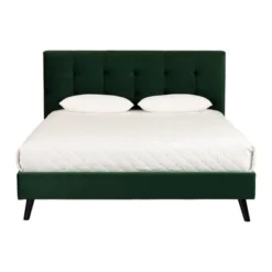 Queen Flam Upholstered Complete Platform Bed Dark Green - South Shore 23 Queen Flam Upholstered Complete Platform Bed Dark Green - South Shore -Baxton Studio Sale Shop GUEST cdaa132a 28c8 40a1 a6d4 8261f54cb41d