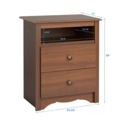 Prepac Open Shelf Nightstand Cherry - Monterey -Baxton Studio Sale Shop GUEST cdeed28d b6cb 4f17 810b 371df368014c