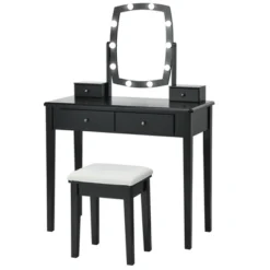 Costway Vanity Table Set With Lighted Mirror Adjustable 10 Bulbs Dresser 4 Drawer 18 Costway Vanity Table Set With Lighted Mirror Adjustable 10 Bulbs Dresser 4 Drawer -Baxton Studio Sale Shop GUEST cdfc0529 97c8 475c 9094 68091b4bf4f2