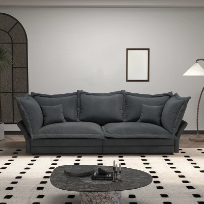 90.55" Modern Sofa Couch, Comfy Upholstered Deep Seat Sofa With Pillows, Convertible Loveseat For Living Room Bedroom Apartment Office 9 90.55" Modern Sofa Couch, Comfy Upholstered Deep Seat Sofa With Pillows, Convertible Loveseat For Living Room Bedroom Apartment Office - Image 9