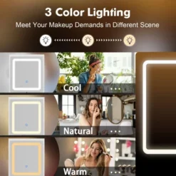 Famapy Space Saving Makeup Vanity W/Light USB Wireless Charging Dressing Vanity Table -Baxton Studio Sale Shop GUEST ce4cd331 dac0 4638 ba19 b3069555f4ab