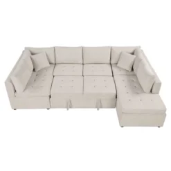 NicBex Modern 117.3" Pull Out Sofa Bed Chenille Convertible Sleeper Sofa With 2 Pillows For Living Room -Baxton Studio Sale Shop GUEST ce780c74 9432 4c06 9299 210164e6b135