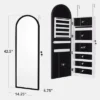 Best Choice Products Door/Wall Mounted Arch Mirror Jewelry Armoire, W/ Metal Frame, Lockable Door