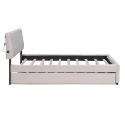 Queen/Full/Twin Size Teddy Fleece Upholstered Platform Bed With Trundle Bed And LED Lights-ModernLuxe 18 Queen/Full/Twin Size Teddy Fleece Upholstered Platform Bed With Trundle Bed And LED Lights-ModernLuxe -Baxton Studio Sale Shop GUEST cec1dad8 8705 43b8 979e 67a960088372