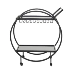 Contemporary Metal Round Bar Cart - Olivia & May -Baxton Studio Sale Shop GUEST cecddb36 372b 4d50 9b35 e5e490a5dd1d