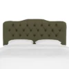 Queen Tufted Headboard Velvet Loden - Skyline Furniture