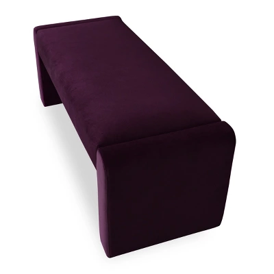 Kaia 47" Velvet Waterfall Upholstered Bench-The Pop Maison 3 Kaia 47" Velvet Waterfall Upholstered Bench-The Pop Maison - Image 3
