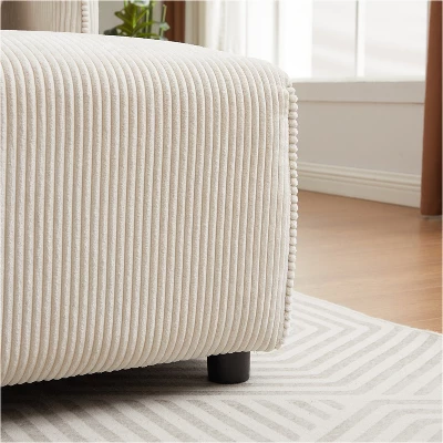 106"W Modular Combination Style Sofa, Modern Minimalist Corduroy Sofa With 2 Comfort Pillows And USB & C Charging Ports 4S - ModernLuxe 13 106"W Modular Combination Style Sofa, Modern Minimalist Corduroy Sofa With 2 Comfort Pillows And USB & C Charging Ports 4S - ModernLuxe - Image 13