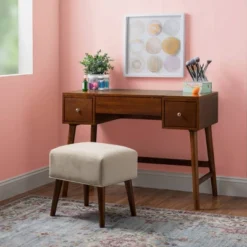 Viola Vanity Set Brown - Linon -Baxton Studio Sale Shop GUEST cf032333 0b34 4781 8107 a395c59af5de