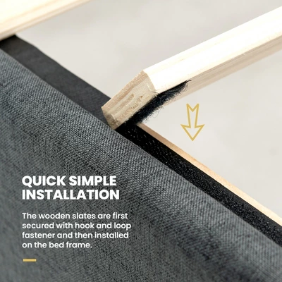 Costway Upholstered Bed Frame Adjustable Diamond Button Headboard Easy Assembly 6 Costway Upholstered Bed Frame Adjustable Diamond Button Headboard Easy Assembly - Image 6