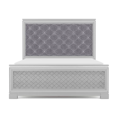 3pc Queen Tenaya Bed With 2 Nightstands Set Silver/Gray - HOMES: Inside + Out 9 3pc Queen Tenaya Bed With 2 Nightstands Set Silver/Gray - HOMES: Inside + Out - Image 9