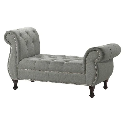 Ipswich Linen Bench Gray - Baxton Studio 1 Ipswich Linen Bench Gray - Baxton Studio