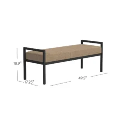 Modern Metal Faux Shearling Bench - HomePop -Baxton Studio Sale Shop GUEST d01cd4ae d721 4ef0 b827 6f3c6aa2e764
