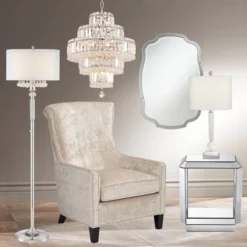 Studio 55D Modern Mirrored Rectangular Accent Side End Table 21" X 16" With Open Shelf Beveled For Living Room Bedroom Bedside -Baxton Studio Sale Shop GUEST d02fb2a7 24f8 4e7b 957e ff4a4f42c4ae