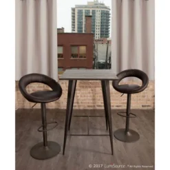 41" Oregon Industrial Bar Height Pub Table Antique Metal With Espresso Wood Top - LumiSource -Baxton Studio Sale Shop GUEST d05cd579 b80a 4a86 9bf2 2d832cc6db52