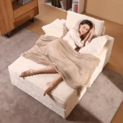 Oversized Chaise Lounge Chair, Upholstered Sleeper Sofa Bed With Storage Ottoman & 3 Pillows, Single Sofa Couch For Living Room Bedroom 17 Oversized Chaise Lounge Chair, Upholstered Sleeper Sofa Bed With Storage Ottoman & 3 Pillows, Single Sofa Couch For Living Room Bedroom -Baxton Studio Sale Shop GUEST d06461eb 9cff 4a8b 9d48 85bc7cb99ff2