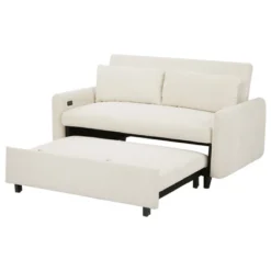 57.48" Convertible Sleeper Pull-out Sofa Bed Couch W/USB Ports, Two Throw Pillows For Living Room-- Frevyn 24 57.48" Convertible Sleeper Pull-out Sofa Bed Couch W/USB Ports, Two Throw Pillows For Living Room-- Frevyn -Baxton Studio Sale Shop GUEST d08e20c4 e1cb 41f2 b84d 87965ceb1e7d
