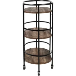 Honey-Can-Do 3 Tier Oval Bar Cart Walnut -Baxton Studio Sale Shop GUEST d0d841ed 0a7d 4c30 b3a7 e507ae002f85