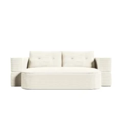 2-in-1 Foldable Sofa Bed, Convertible Sleeper Sofa Couch Corduroy Loveseat With Functional Blanket & 2 Pillows - ModernLuxe -Baxton Studio Sale Shop GUEST d1073645 e5e6 438a 8873 78c5d3f63707