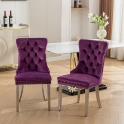 Modern Upholstered Dining Chairs Set Of 2, Dining Chairs With High Back,Velvet Cushion Dining Chairs For Kitchen Or Dining Room-Maison Boucle 36 Modern Upholstered Dining Chairs Set Of 2, Dining Chairs With High Back,Velvet Cushion Dining Chairs For Kitchen Or Dining Room-Maison Boucle -Baxton Studio Sale Shop GUEST d108adb5 6df7 488d a318 379306461c3c