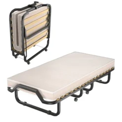 Costway Folding Rollaway Bed Extra Guest W/ Memory Foam Mattress -Baxton Studio Sale Shop GUEST d1780c80 1904 4e09 962a 2f24317e5b96