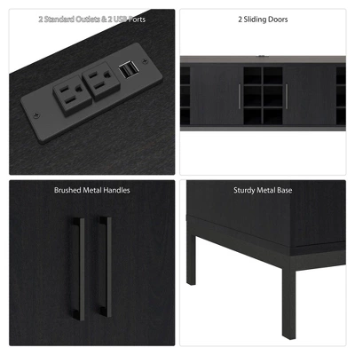 Somerton Credenza TV Stand For TVs Up To 70" Light Brown Oak - Room & Joy 6 Somerton Credenza TV Stand For TVs Up To 70" Light Brown Oak - Room & Joy - Image 6