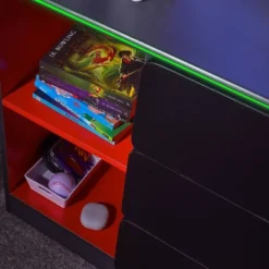 Carbon-Tek Gaming Storage Unit With LED Gray/Red - X Rocker 25 Carbon-Tek Gaming Storage Unit With LED Gray/Red - X Rocker -Baxton Studio Sale Shop GUEST d18a90b7 b937 4ea9 91db 2d4843dbcb9f