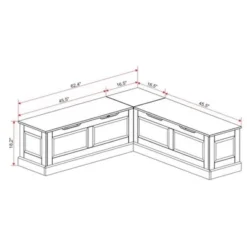 Tobin Backless Corner Breakfast Nook - Linon -Baxton Studio Sale Shop GUEST d199303a 1600 4253 a8e9 e6f152ea7346