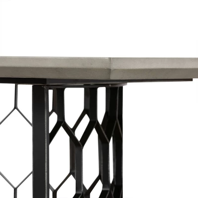 Rectangular Solange Concrete/Metal Dining Table Gray - Armen Living 5 Rectangular Solange Concrete/Metal Dining Table Gray - Armen Living - Image 5